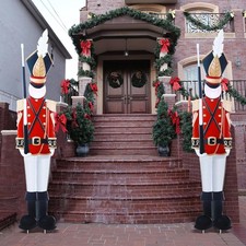 2 Pcs 6ft Large Metal Christmas Nutcracker Yard Sign with Stakes Xmas Yard Ou