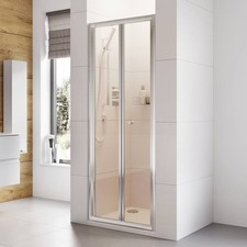 Image of Roman Haven 6 Bi-Fold Shower Door Optional Side Panel 760mm 800mm 900mm Chrome