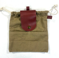 Renaissance Fair Medieval Foraging Belt Pouch Canvas Bag Herb Camp Drawstring