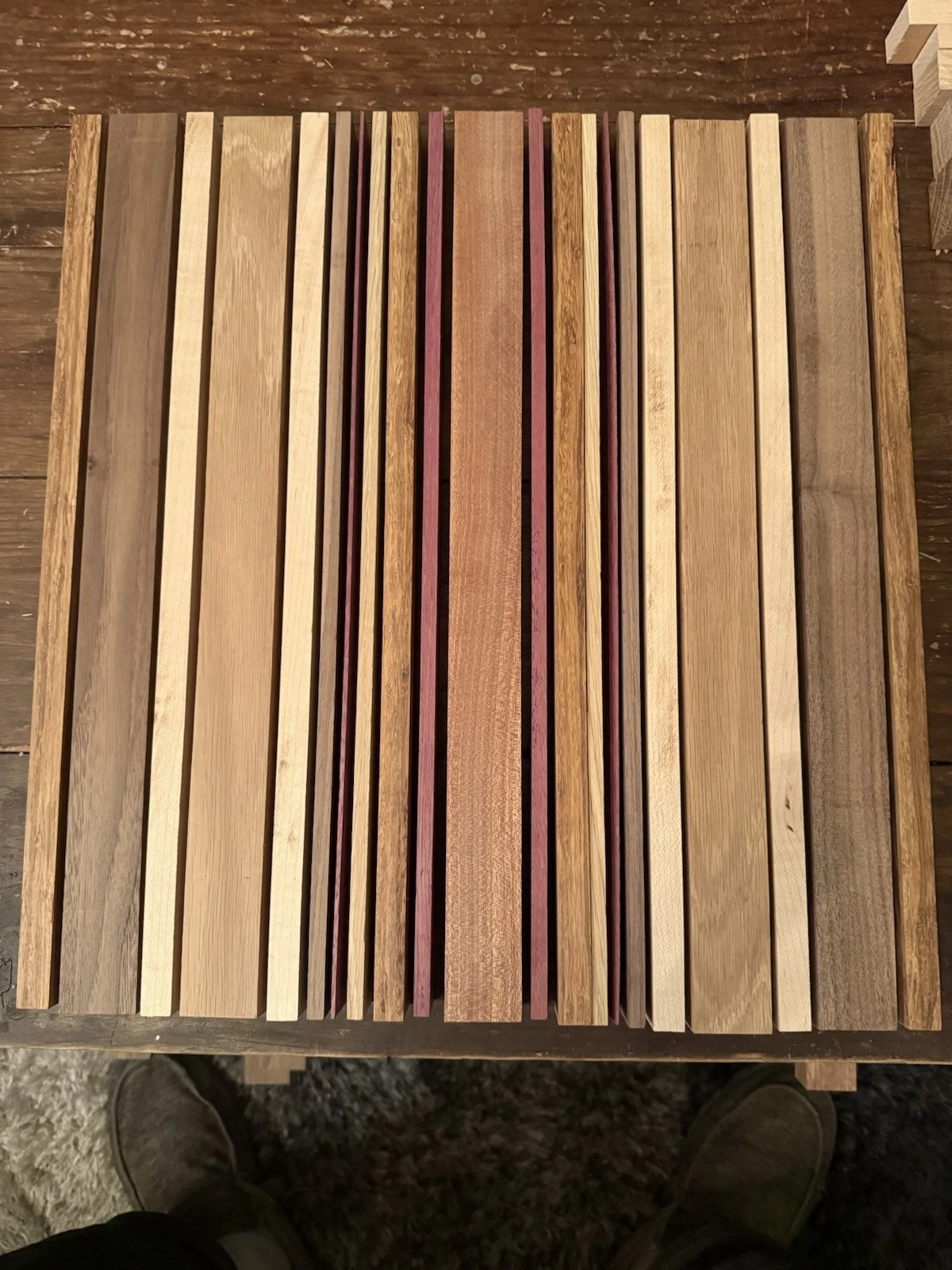 21 Piece DIY Cutting Board Kit - Oak Maple Walnut Sapele Purple Heart Mahogany