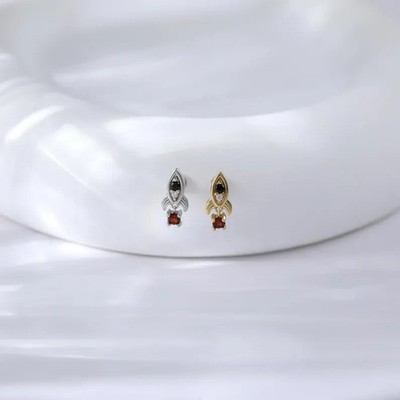 3 Ct Round Cut Simulated Garnet 14k Yellow Gold Plated Elegant Tiny Stud Earring