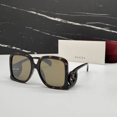 NEW GG1326S 007 GUCCI SUNGLASSES OVERSIZED DARK HAVANA WOMEN 