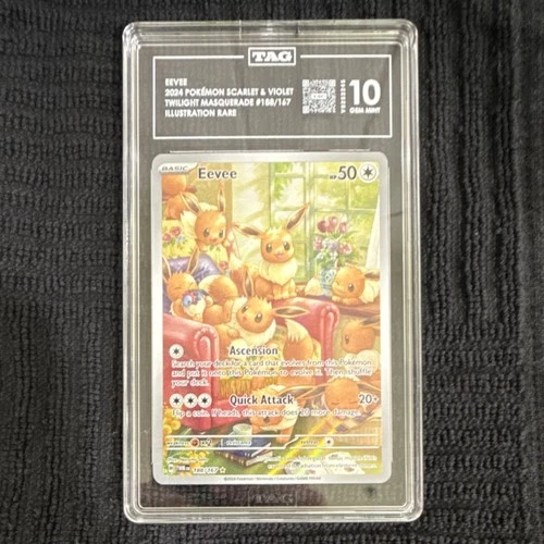 Pokémon Eevee 188/167 Twilight Masquerade Illustration Rare TAG 10 English 2024