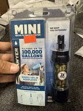 Sawyer Mini Water Filtration System Single Camo 1-Pack Filters up to 100000 Gals