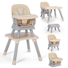 AILEEKISS 8-in-1 Baby High Chair, Toddler Booster Seat with Dishwasher-Safe Tray