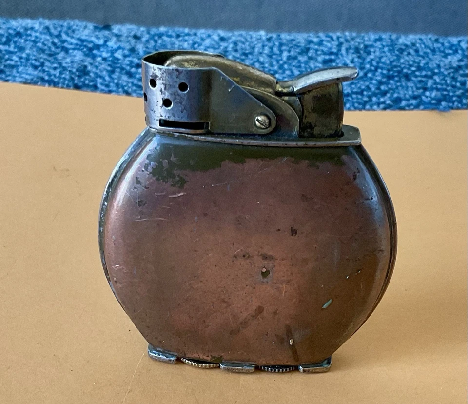 WWII British war Dep. Vintage Copper Spitfire TRENCH-ART Lighter 190772 Works - Image 3 of 4