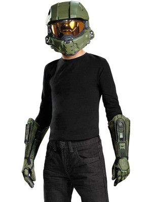Child's Halo Infinite Master Chief Half Mask And Gloves Costume Accessory Kit