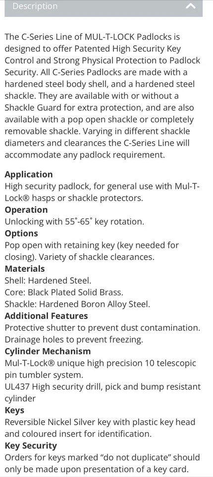 MUL-T-LOCK #10 Serie C dos llaves Foto 3 de 4