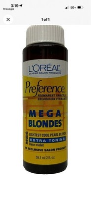 Loreal Preference Mega Blondes Lightest Cool Pearl Blonde MB6 Base Violet 2 Oz