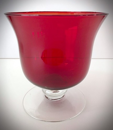 Rare bonbonnière vintage/ancienne sur piédestal verre rouge rubis excellent état - Photo 2/4