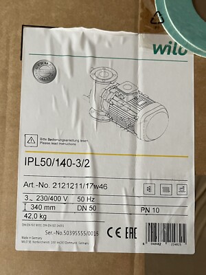 Wilo VeroLine IPL 50/150-3/2 2121211 415V DN50 Umwälzpumpe 3kw #3981