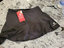 Camel Crown Womens L Skort Stretch Skirt Shorts Bottoms Black NWT