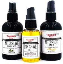 Taconic Skin Care Gift Set - Pre-Shave Oil, Hydrating Toning Mis