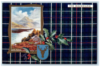 c1930's The Mackenzie Clan Loch Maree Scotland Oilette Tuck Art Postcard