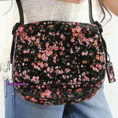 NWT Coach 1941 Saddle Bag 23 Floral Haircalf Crossbody Bag