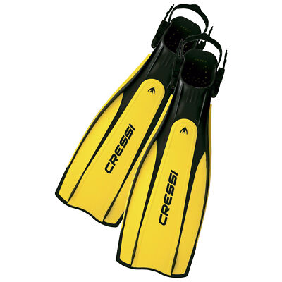 Used Cressi Pro Light Open Heel Scuba Dive Fins - Yellow, XS -US M:5-7 / W:6-8