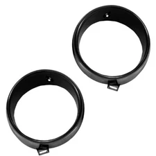 69 Mustang Headlight Headlamp Trim Bezel Molding(Inner) Black Plastic Pair X3680