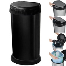 Image of Kitchen bin 42L Moda Black Touch Top Kitchen Bin Waste Rubbish Recycle Bin