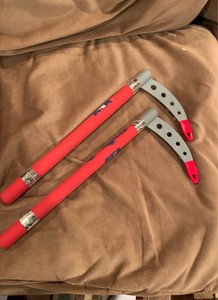 ATA TAEKWONDO Weapons PAIR Ssahng Nat Kamas 15" Inch Adult RED | eBay