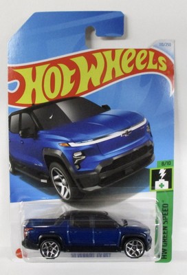 2024 HOT WHEELS * E CASE * SILVERADO EV RST BLUE HW GREEN SPEED 8/10
