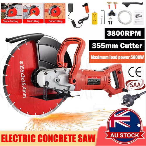 Electric Concrete Saw 355mm Cutter Wet/Dry Demo Tools Circular Cutting Off 3000W - Picture 2 of 12