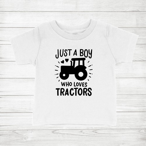 Just A Boy Who Loves Tractors Shirt Youth Birthday Tractor T-shirt Tractor Lover - Picture 8 of 16