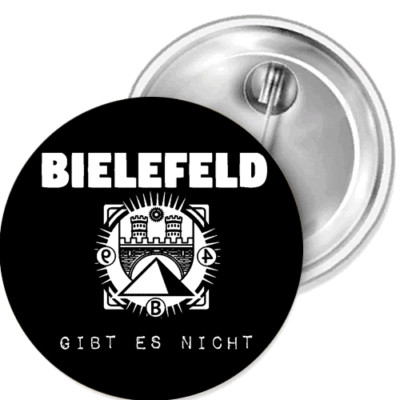 Bielefeld There Is No Conspiracy Button Pin Sticker Bottle Opening Mirror