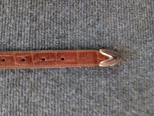 Cintura vintage Brighton tono argento concho pelle marrone western donna media 34 - Foto 16 di 17
