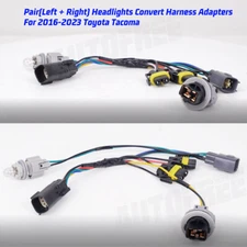 LED Headlights Convert Harness Adapters For 2016-2023 Toyota Tacoma Left & Right