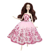 Deep Pink Ballet Tutu Dress For 11.5" Doll Outfits 1/6 Dolls Accessories Clothes