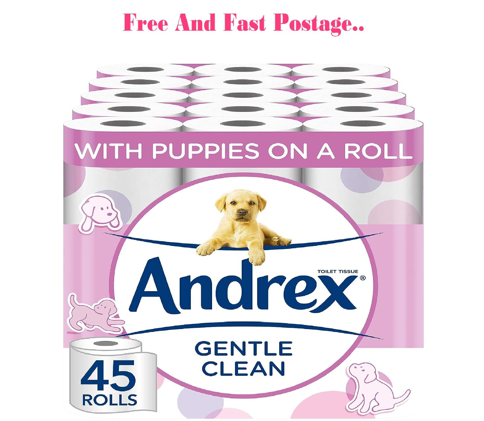Andrex Gentle Clean Toilet Rolls Bulk Buy 45 Toilet Roll Pack