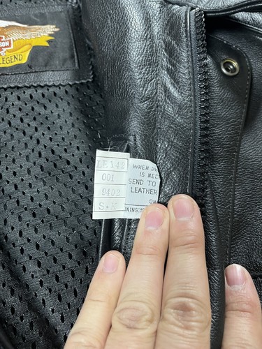 Vintage Harley Davidson Leder schwarz Biker Jacke 90er Motorrad Reißverschluss Gr. 44 - Bild 13 von 17