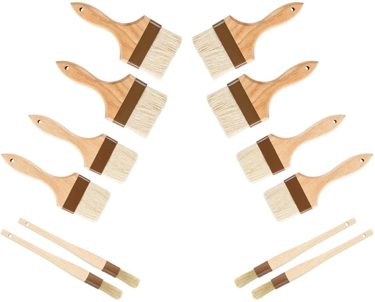 Wooden 3-Inch and 4-Inch Flat Brushes, 1-Inch Round Brush, Bakeware (12 PC)
Opens in a new window or