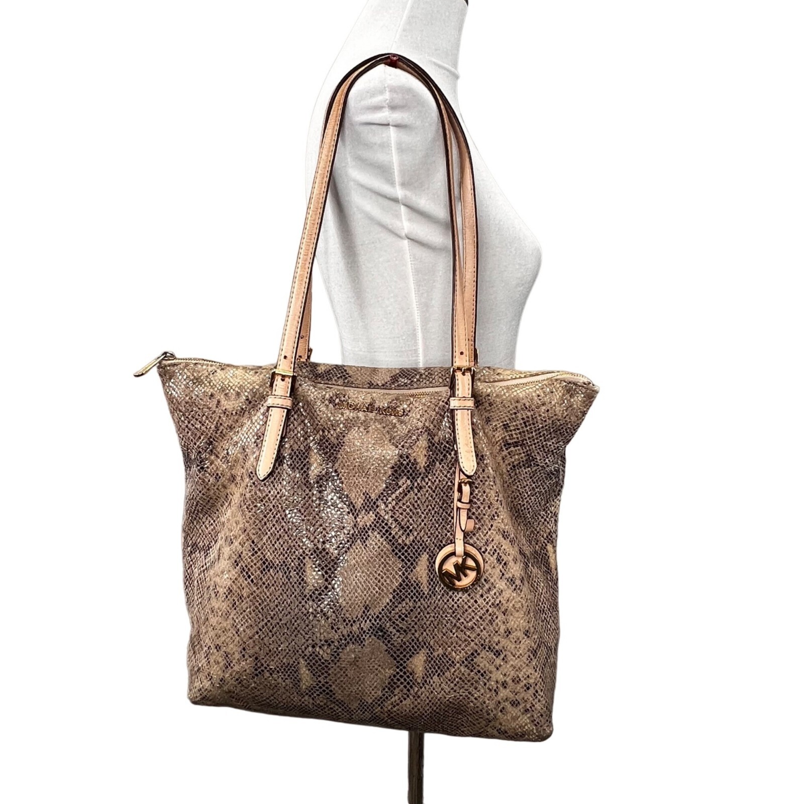 Michael Kors Python Effect Bag Tote Embossed Leat… - image 2