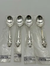 New Set of 4 Reed & Barton Silver Plate English Crown Oval Soup Spoons