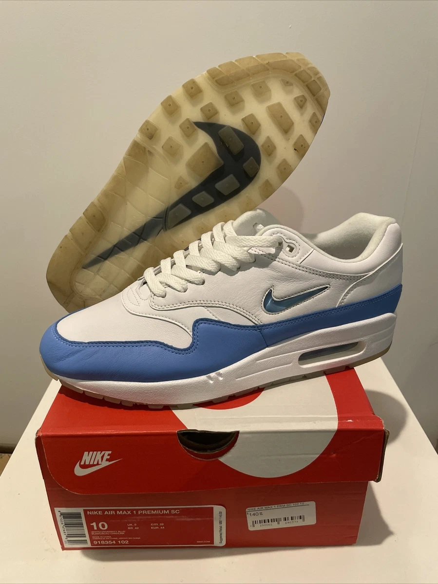 Nike Air Max 1 Premium Jewel 'White & University Blue' Release Date. Nike  SNKRS