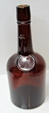 Vintage   S.C.  Co.  Whiskey Beer Wine Bottle Dark Amber Brown Color Decor BL-24