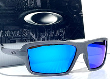 NEW Oakley CABLES Steel Lead w POLARIZED Galaxy Blue Lens Sunglass 9129