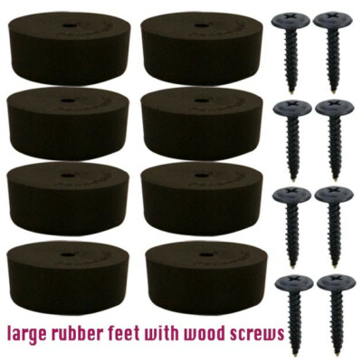Rubber feet, lot of 8 pieces large cabinet rubber feet with wood screws