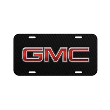 GMC VEHICLE LICENSE PLATE FRONT CAR AUTO TAG USA MADE BLACK CARBON TRUCK SIERRA