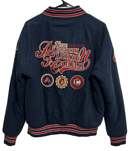 COOGI 69 "Love Passion" Men Varsity Letterman Patches Snap Button Jacket XL
