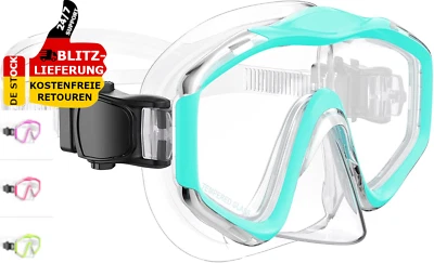 GIEMIT Taucherbrille Kinder Schwimmbrille Tauchermaske Mit Nase Beschlagschutz Silikon