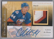 Calvin De Haan 2011-12 Ultimate Collection Ultimate Rookies Patch Auto #/25