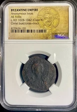 Byzantine Empire Jesus Christ King Of Kings Cross NGC Genuine Coin 1028-1042AD