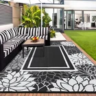 Outdoor Straw Rug Reversible Plastic Camping Mats Patio Backyard Picnic Deck Rug