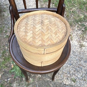Round Bamboo Steamer Basket with Lid, 1-Tier, Gas & Electric Compatible
