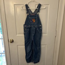 Disney Winnie the Pooh Tigger Denim Embroidered Overalls Kids Size 10 READ