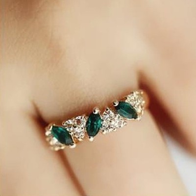 Legierung Smaragd Flash Strass Ring für Bankett Party sowohl Männer als auch F