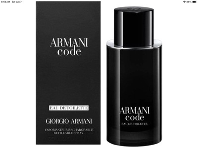 Armani Code Eau de Toilette 2.5 oz Refillable Men s Cologne ~ New In Box
