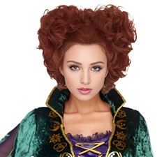 Winifred Sanderson Wig Red Curly Halloween Costume Cosplay Hocus Pocus